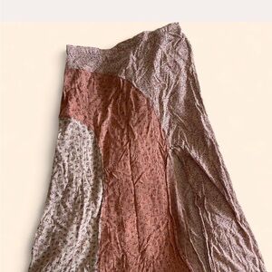 American Eagle Outfitters Floral Patchwork Split Leg Midi Skirt